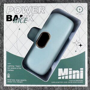 NWOT Mini Power Bank NICE Fast Charging Portable Battery Pack Lightning Green